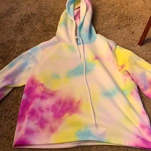 Tie-dye drawstring sweat shirt made with all cotton